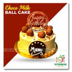 Choco Milk Balls Cake (Free Topper)