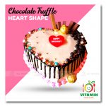 Chocolate Truffle Cake Heart Shape (Min-1.5lbs)