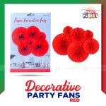Decorative Party Fans Red