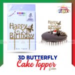 3D Butterfly Cake Topper Golden