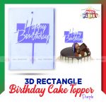 3D Rectangle Birthday Cake Topper Purple