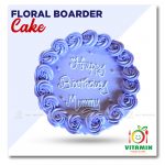 Floral Boarder Blue Cake