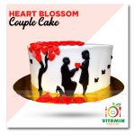 Heart Blossom Couple love cake