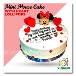 Mini Mouse Cake With Heart Lolipops