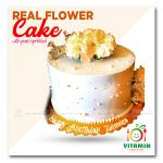 Real flower Cake with pearls