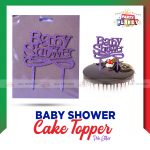 Baby Shower Cake Topper Pink Glitter