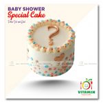 baby Shower Special Cake With Polka Dot and Gold