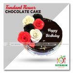 Fondant Flower Chocolate Cake