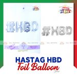 Hashtag HBD Foil Balloon Silver