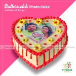 Butterscotch Photo Cake with Heart Shape
