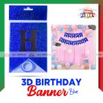 3D Birthday Banner Blue