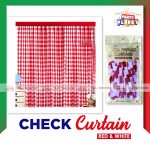 Check Curtain Red and White