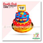 Double Deck Full Fondant Cake Groom to be