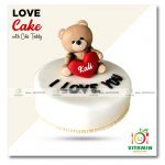 Love Cake with Cute Teddy