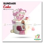 Sundari Cake 3D Cute Girl with Flower Bookey (Min-2p)