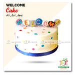 Welcome Cake with Letter Lollipops
