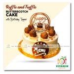 Ruffle and truffle Butterscotch Cake with Birthday Topper