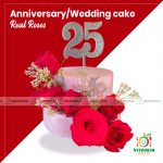 Anniversary/Wedding Cake Real Roses (Min-3P)
