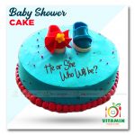 Baby Shower Cake with Edible Shoes