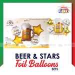 Beer and Stars Foil Balloon Sets