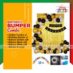 Birthday Bumper Combo (Gold, Black & White)