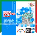 Birthday Bumper Combo (Blue & White)