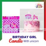 Birthday Girl Candle with Unicorn