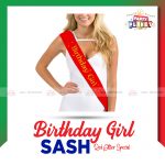 Birthday Girl Sash Red Glitter Special