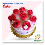 Butterfly & Rose Cake