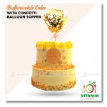 Butterscotch Cake with Confetti Balloon Topper (Min-3P)