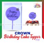 Crown Birthday Cake Topper Purple