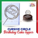 Cursive Circle Birthday Cake Topper