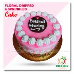 Floral Dripped & Sprinkled Cake