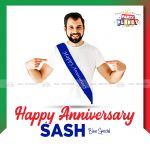 Happy Anniversary Sash Blue Regular