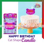 Happy Birthday Cat Shape Candle