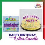 Happy Birthday Purple Letter Candle