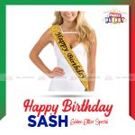 Happy Birthday Sash Golden glitter Special
