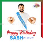 Happy Birthday Sash Silver Glitter Special