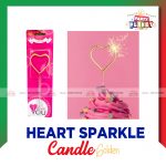 Heart Sparkle Candle Golden
