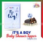Its a Boy Baby Shower Topper Transparent Circle