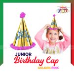 Junior Birthday Cap Golden Pink
