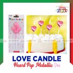 Love Candle Heart Pop Metallic Pink