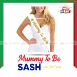 Mummy to be Sash White Glitter Special