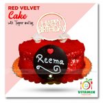 Red Velvet Cake with Topper and Tag