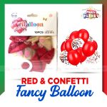 Red and Confetti Fancy Balloon