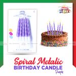 Spiral Metallic Birthday Candle Purple