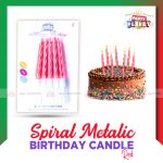 Spiral Metallic Birthday Candle Red
