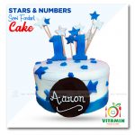 Stars and Numbers Semi Fondant Cake (Min-1.5p)