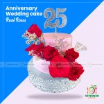 Triple Deck Anniversary/Wedding Cake Real Roses (Min-6 Pounds)