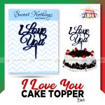 I love you Cake Topper Black